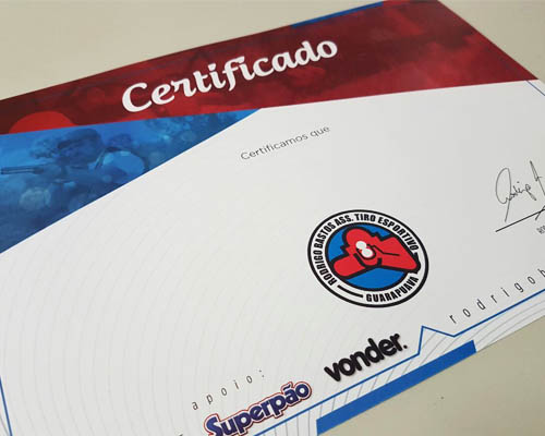 Cartões e Certificado – Rodrigo Bastos Ass. Tiro Esportivo